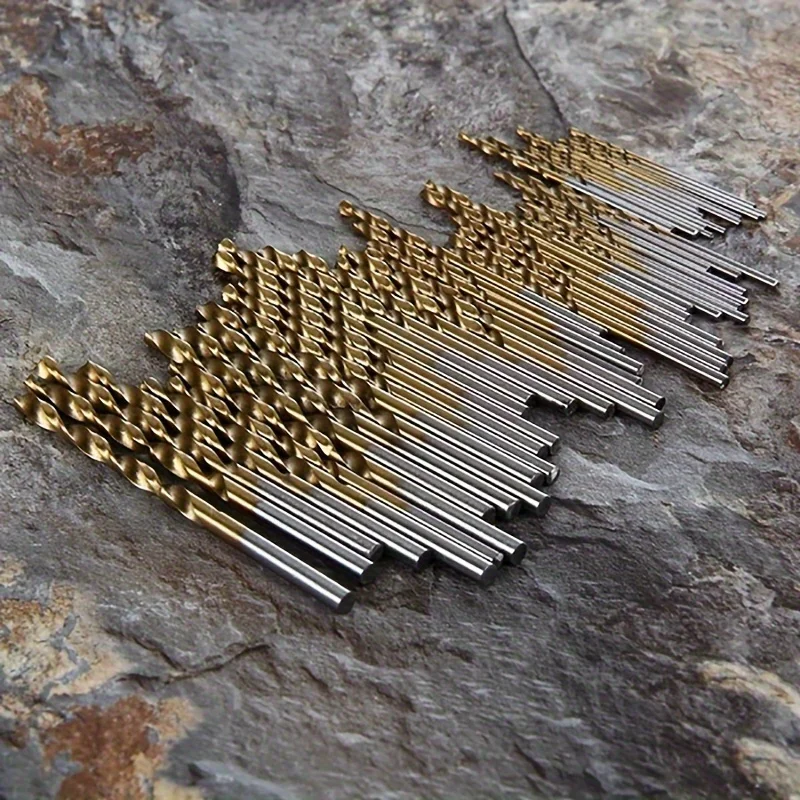 Woodworking Diy Projects - 50PCS Titanium HSS Drill Bit Set