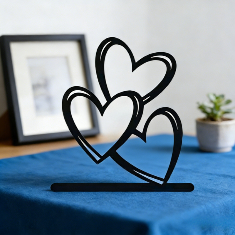Woodworking School - 1pc Minimalist Heart Desktop Decor Wooden
