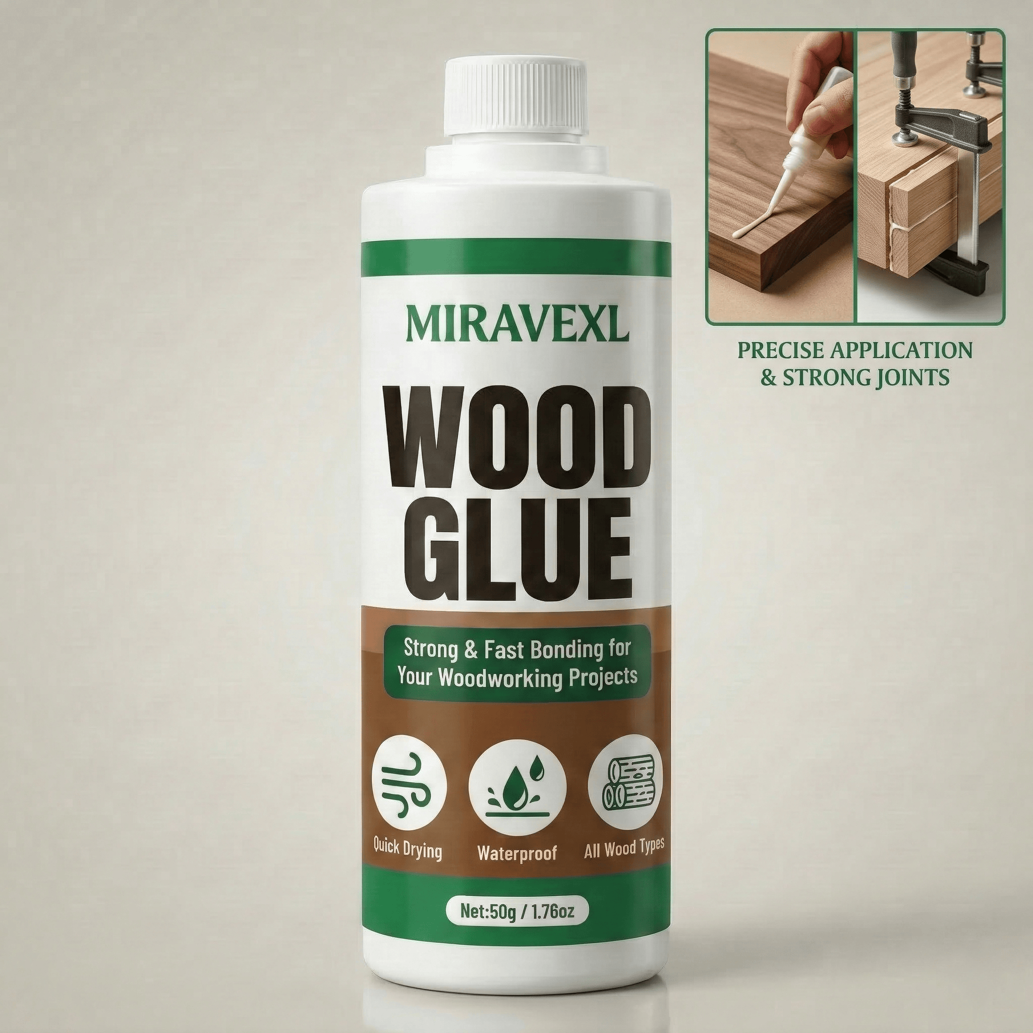 Woodworking Diy Projects - MIRAVEXL 50g Fast Dry Wood Glue