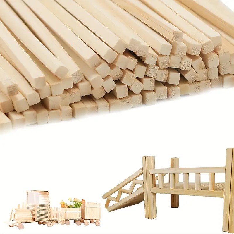 Woodworking Diy Projects - 30pcs/50pcs 0.5×0.5×30CM Natural Square Bamboo Sticks,