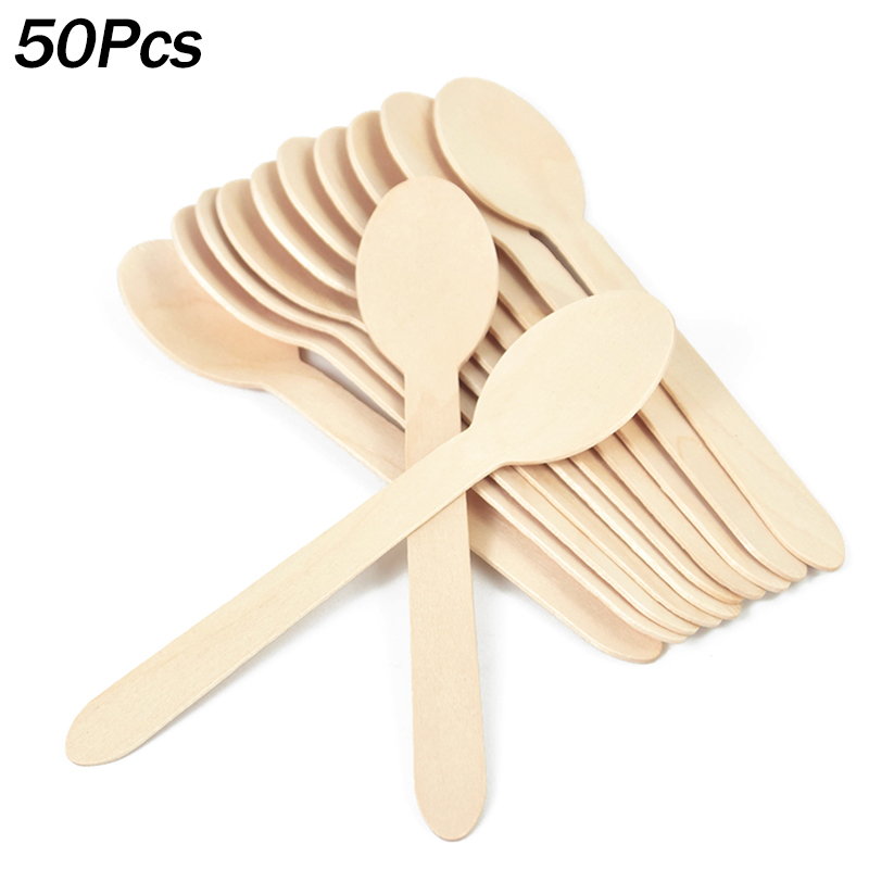50Pcs Disposable Wooden Spoon  - مراجعة Woodworking School وسعره