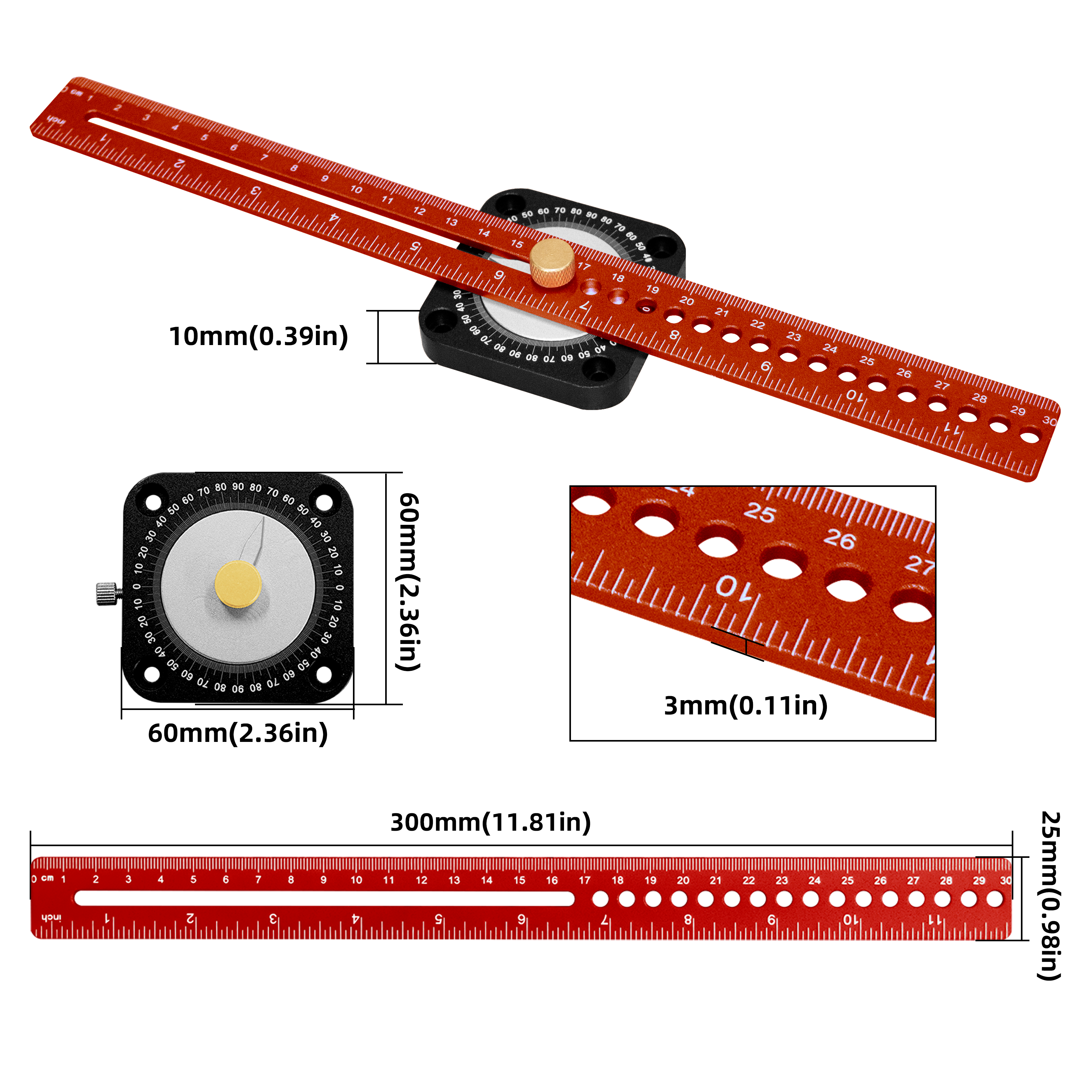 New Woodworking Scriber 360° P - مراجعة Woodworking Ruler وسعره