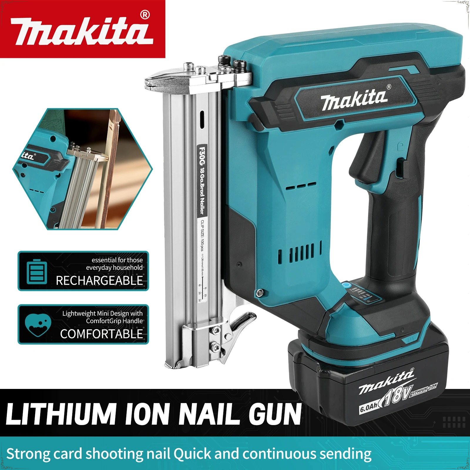 Makita Lithium-Ion Nail Gun:18 - مراجعة Woodworking Diy Projects وسعره