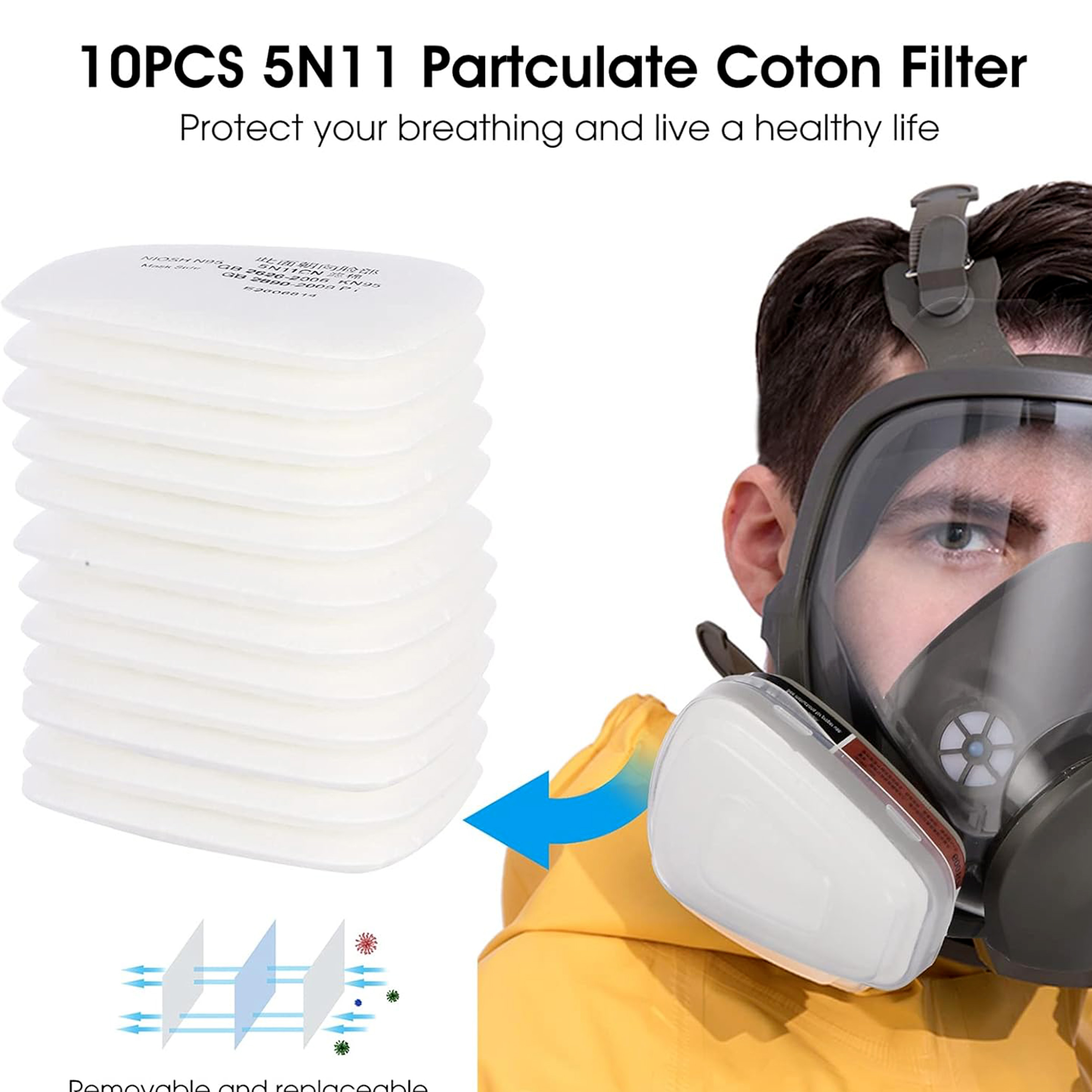 15-IN-1 6800 Gas Mask Full Fac - مراجعة Woodworking Respirator وسعره