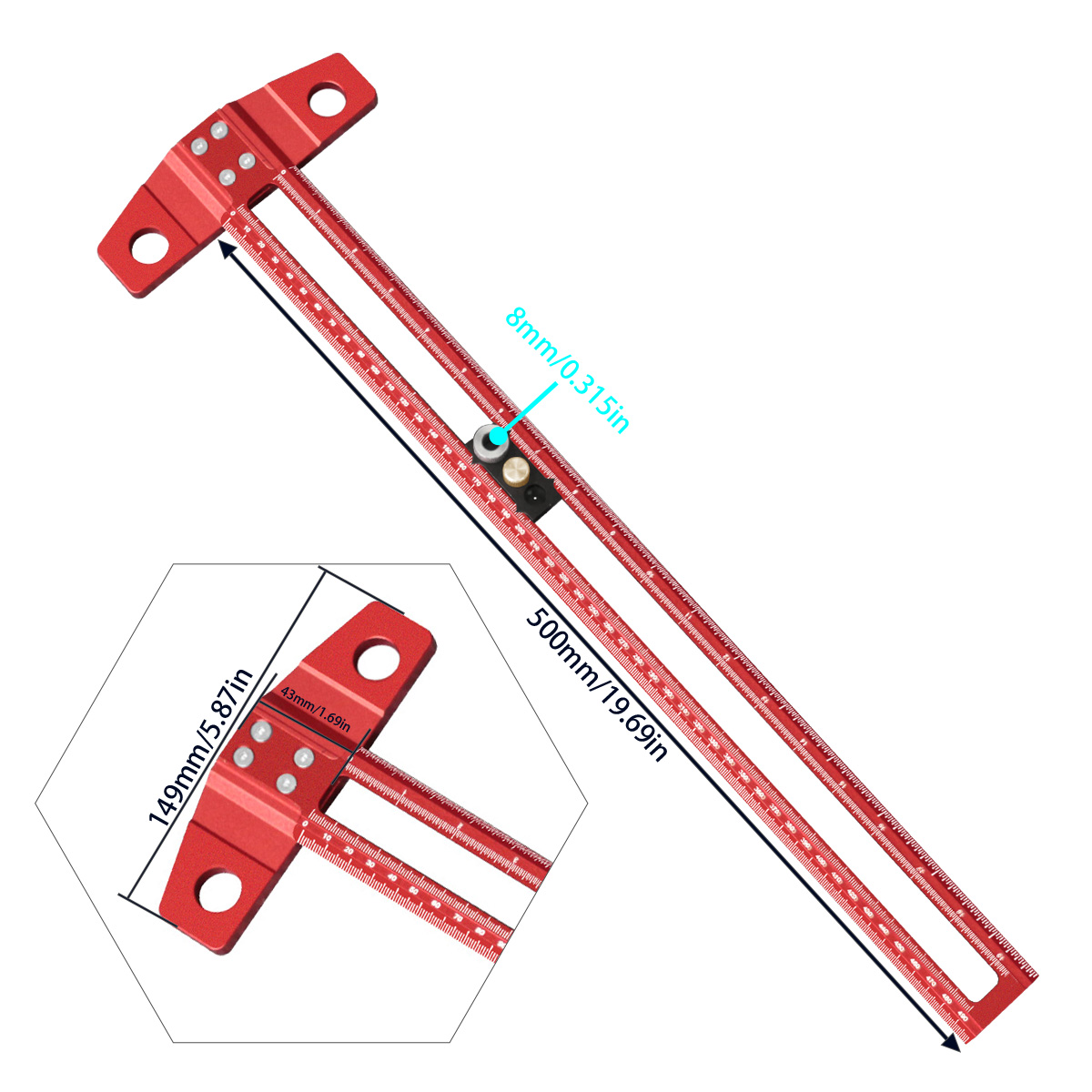 Woodworking T-Square Marking G - مراجعة Woodworking Ruler وسعره