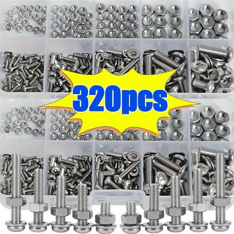 Hex Nuts and Bolt Set - 320 pi - مراجعة Woodworking Diy Projects وسعره