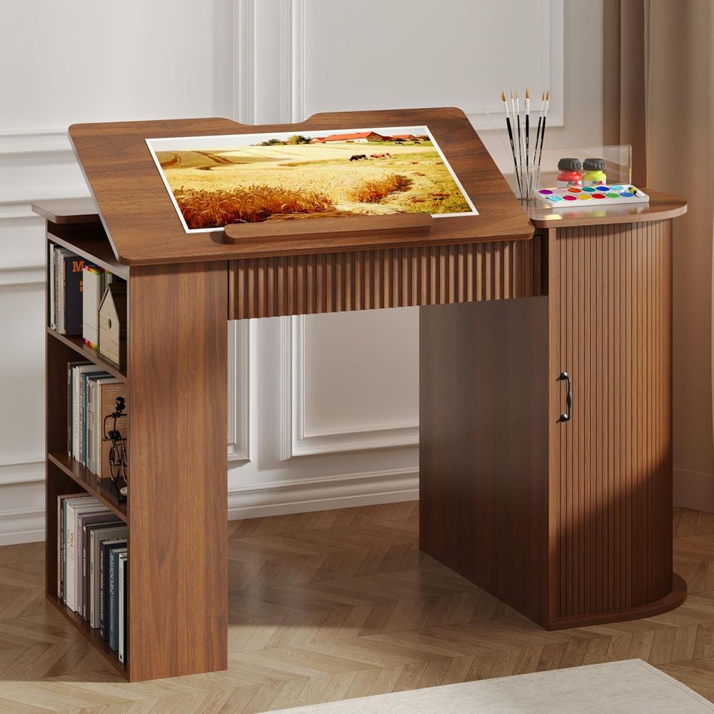 Storage Cabinet Desk with Shel - مراجعة Wood Woodworking وسعره