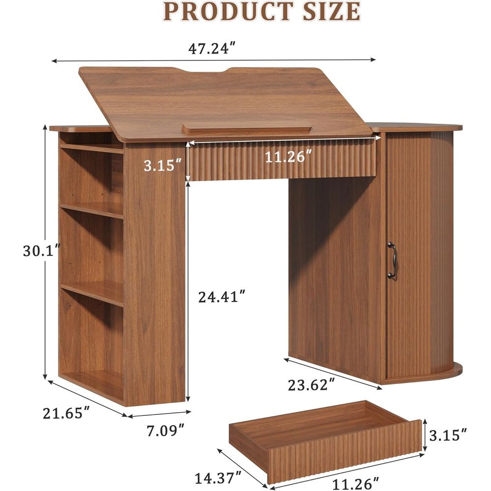 Storage Cabinet Desk with Shel - مراجعة Wood Woodworking وسعره