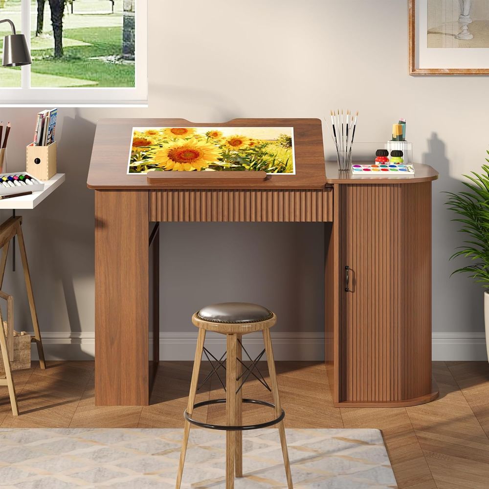 Storage Cabinet Desk with Shel - مراجعة Wood Woodworking وسعره
