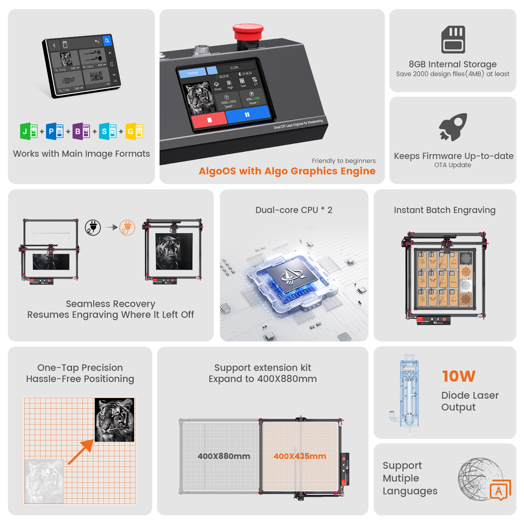 AlgoLaser DIY KIT MK2 10W Lase - مراجعة Woodworking Jobs وسعره