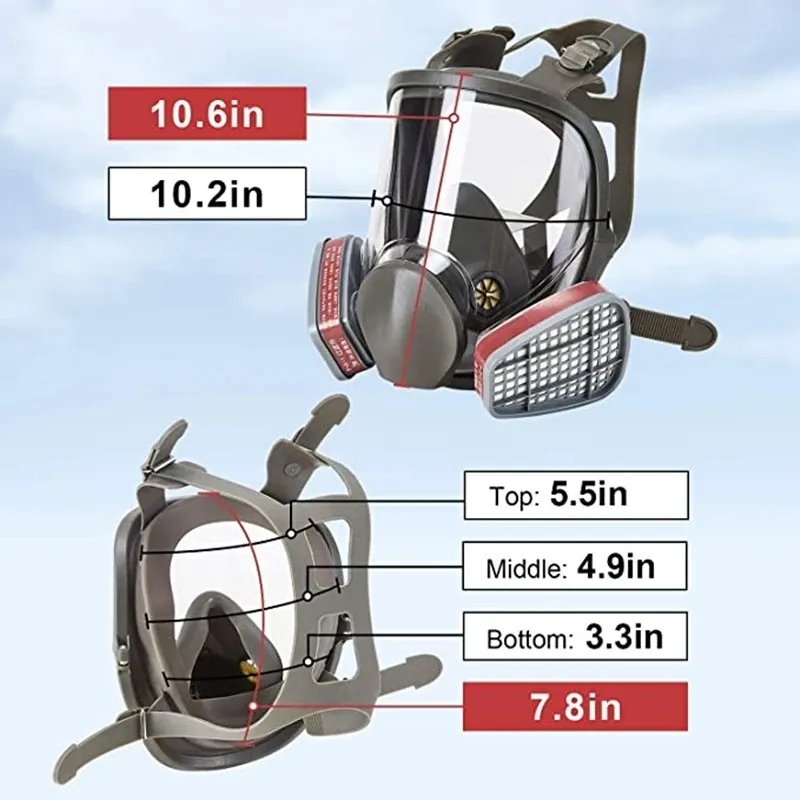 Large Size 6800 Gas Mask Full  - مراجعة Woodworking Respirator وسعره