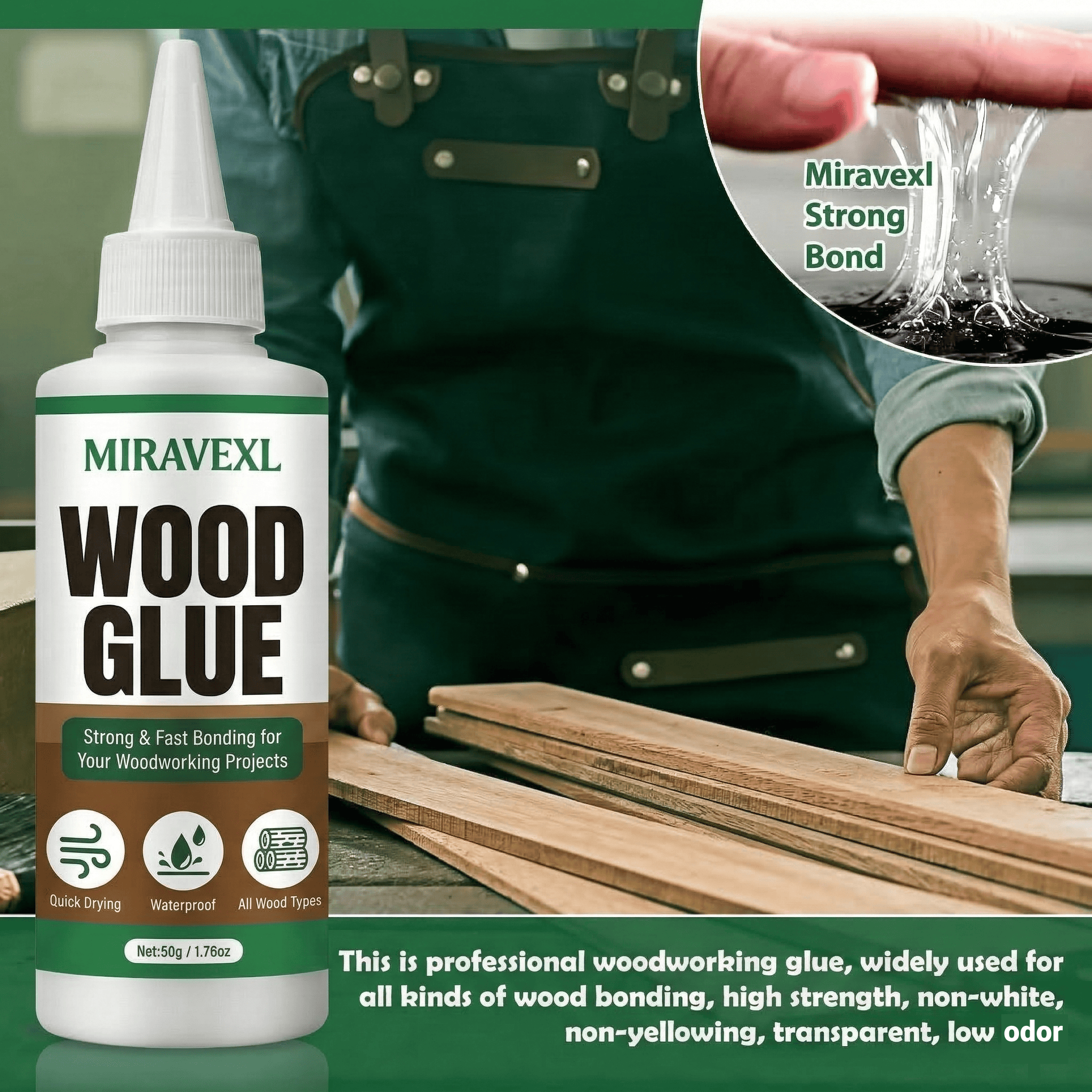 MIRAVEXL 50g Fast Dry Wood Glu - مراجعة Woodworking Diy Projects وسعره