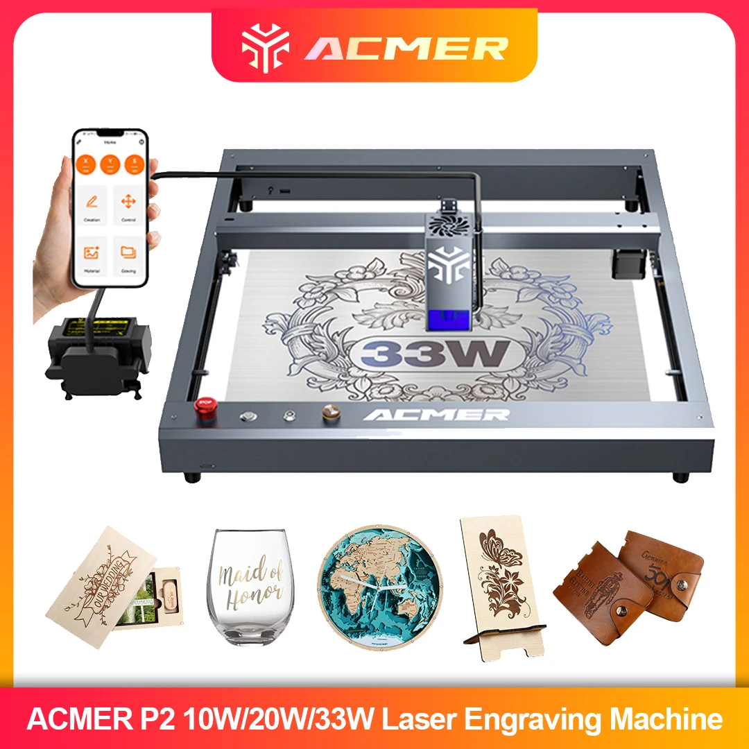ACMER P2 Laser Engraver 33W 20 - مراجعة Woodworking Jobs وسعره