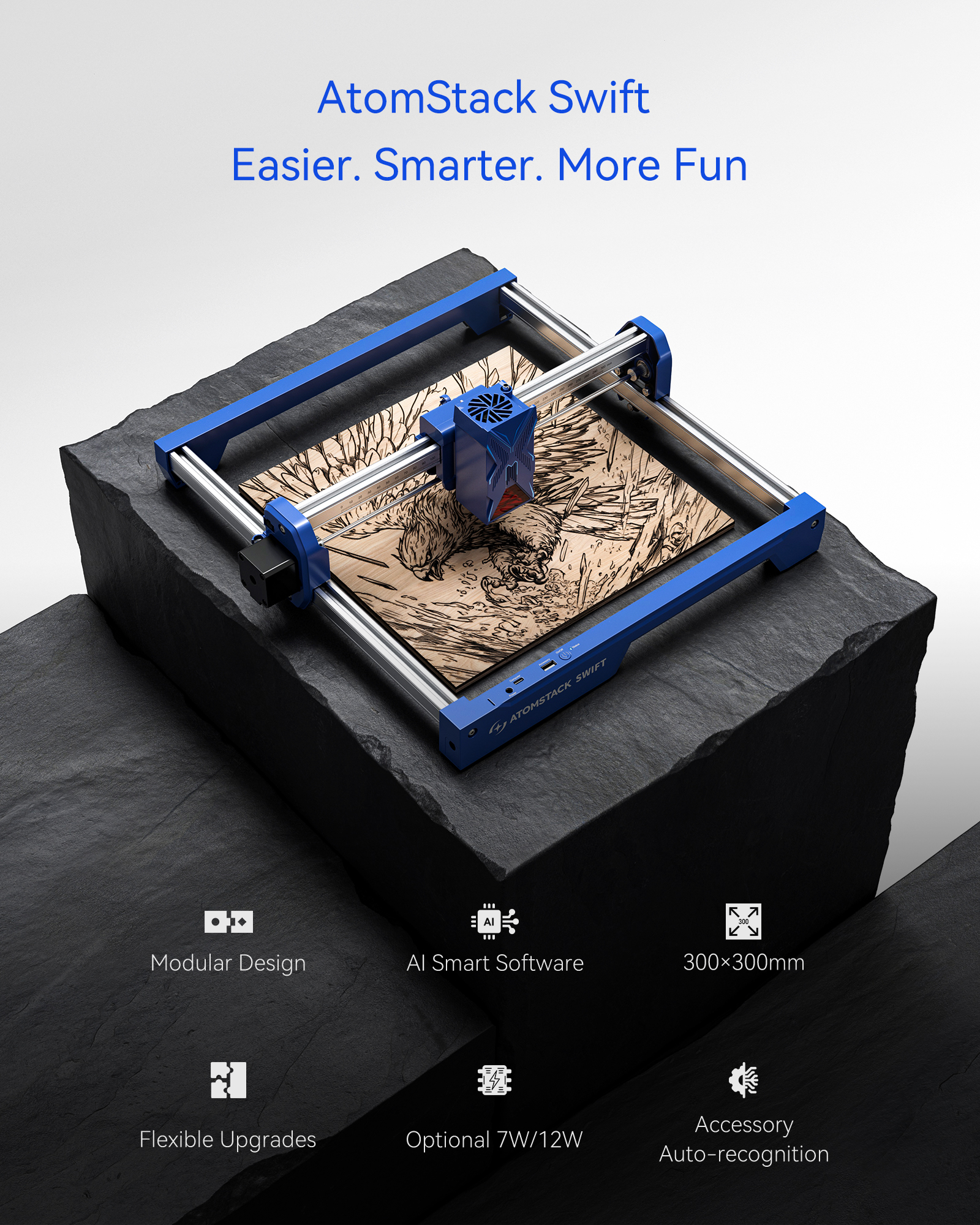 ATOMSTACK Swift 7W Portable La - مراجعة Woodworking Jobs وسعره