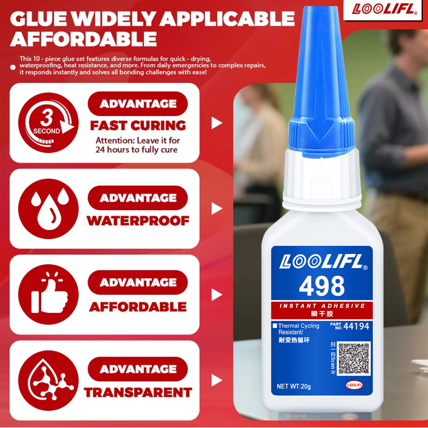 LOOLIFL 498 20ml Super Glue Li - مراجعة Woodworking Quick Glue وسعره